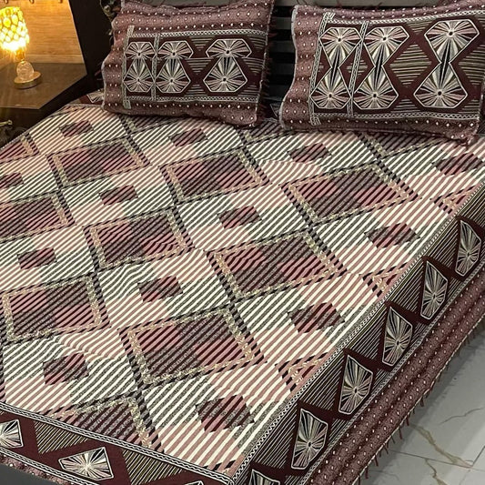 Traditional Brown & Beige Multani Bedsheet – Riwaj Collection