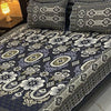 Elegant Brown & Blue Floral Multani Bedsheet – Riwaj Collection