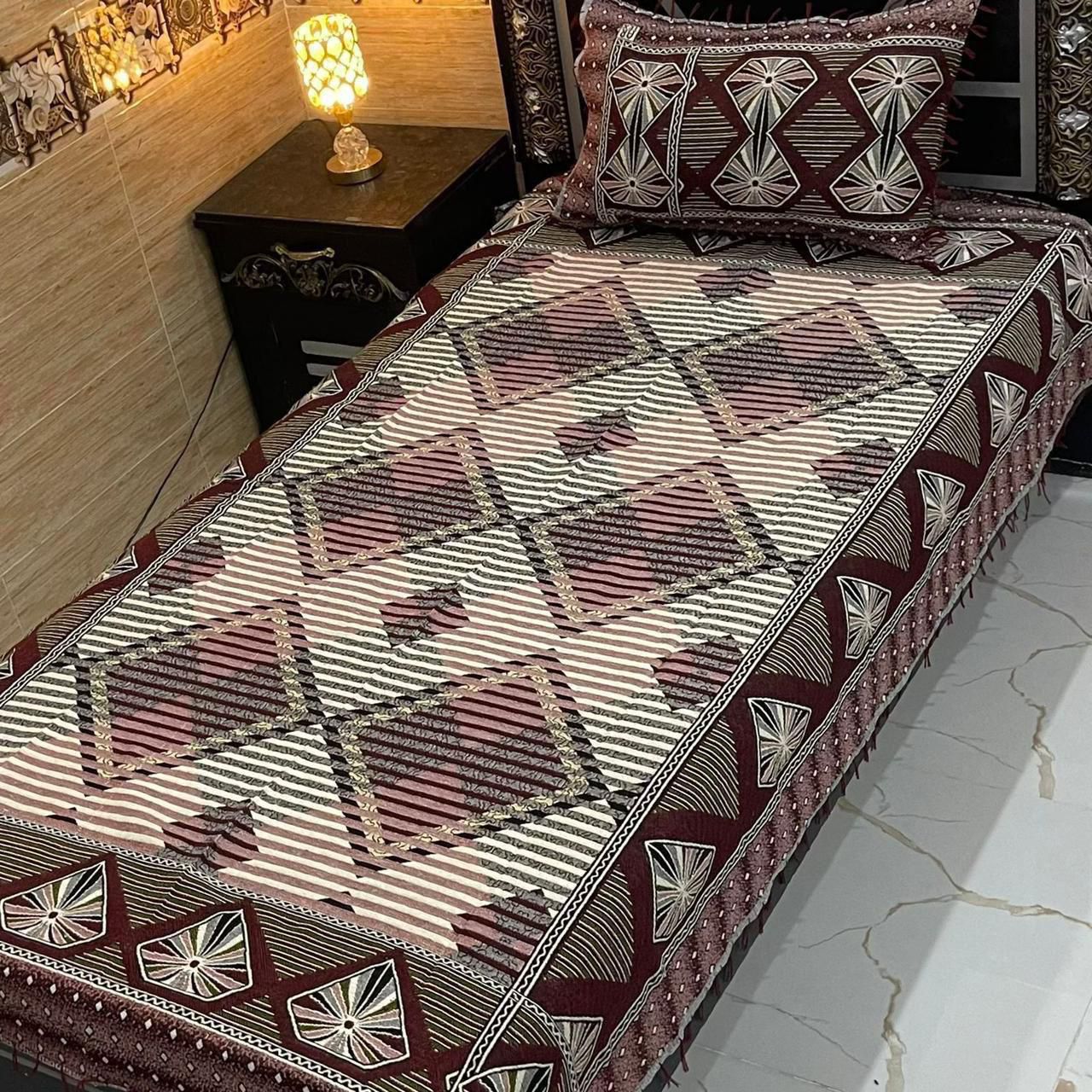 Traditional Brown & Beige Multani Bedsheet – Riwaj Collection